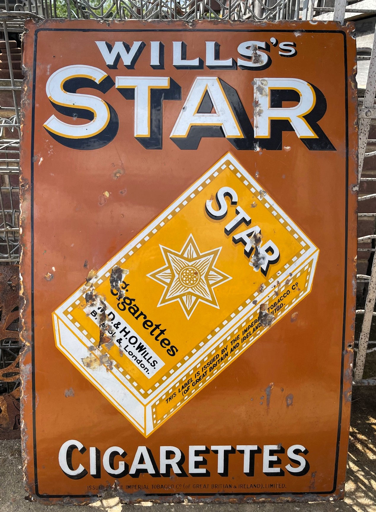 Enamel 'Will's Star' Advertising Sign