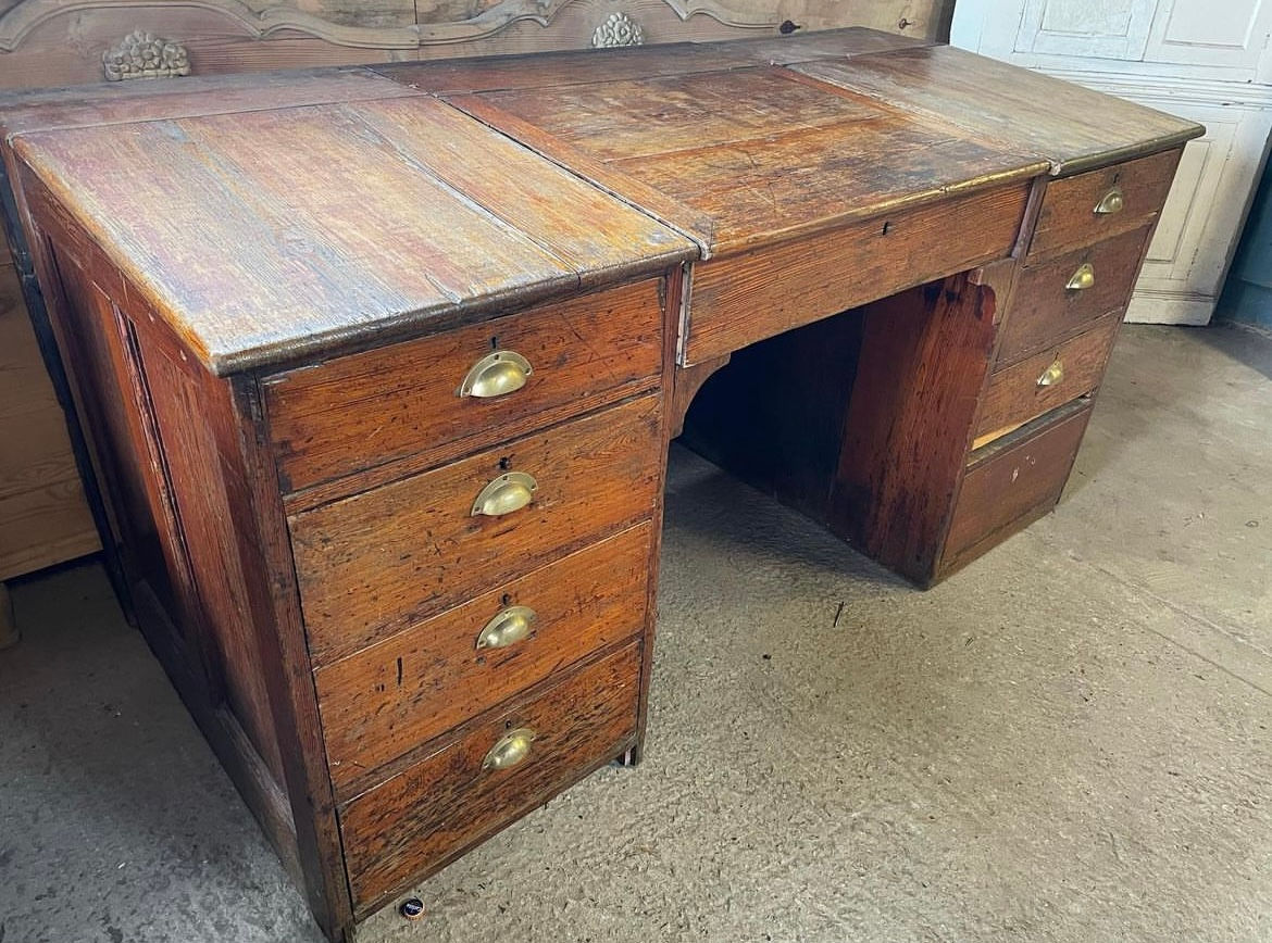 Pitch pine clerks desk