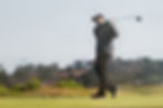Kevin Lopez mid-swing during a round of golf