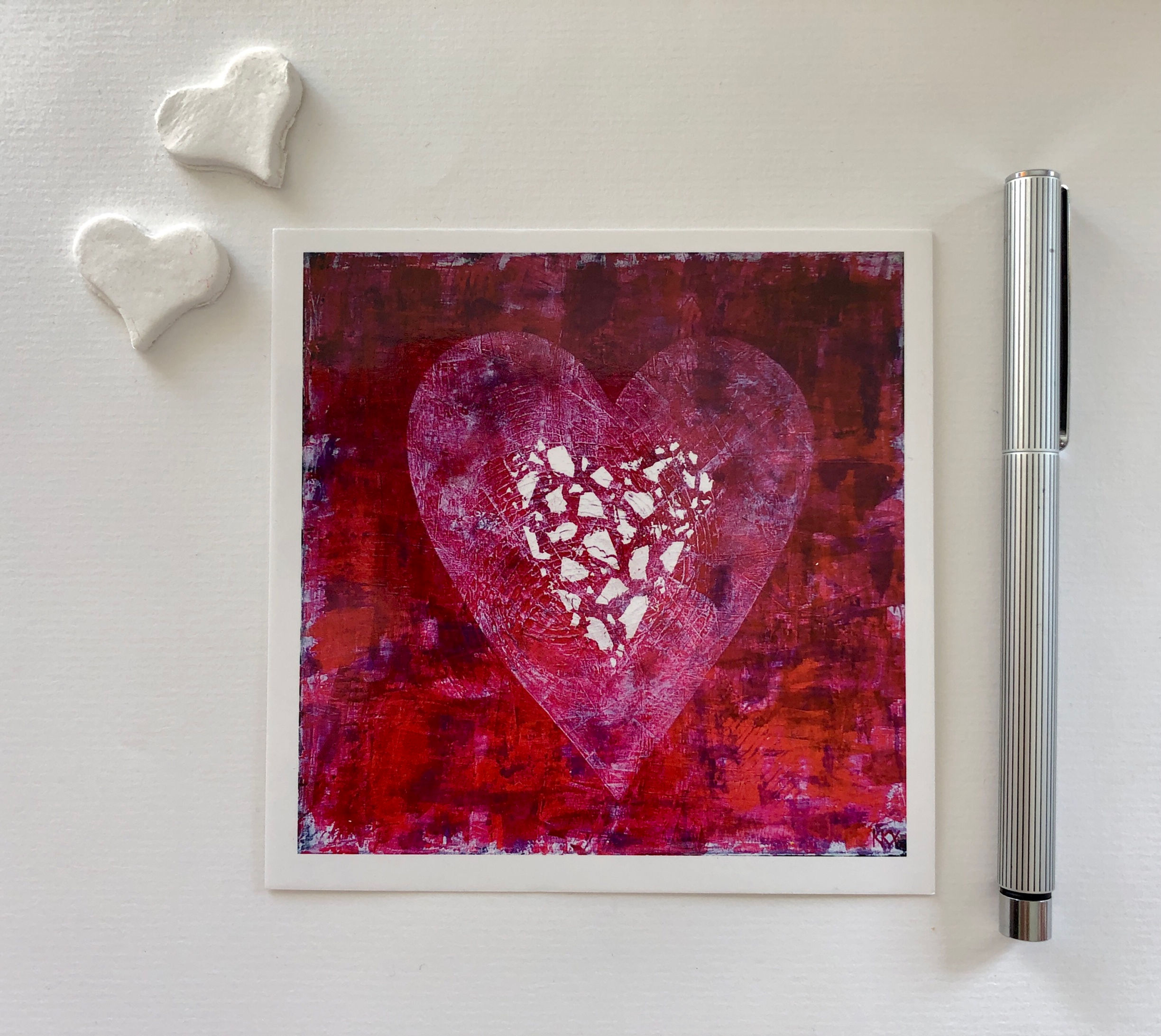 2 Kunstkarten "ACHTE AUF DEIN HERZ/GUARD YOUR HEART"