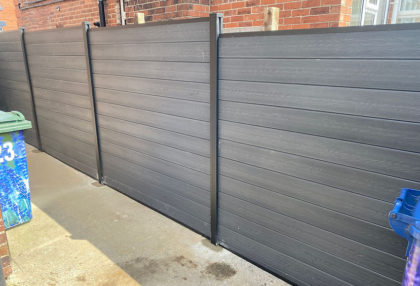 Grey composite fencing in Barnsley