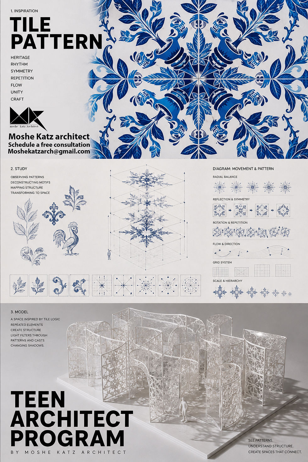 High school student preparing for architecture school through creative sketching, model making, observation, conceptual thinking and architecture portfolio development.