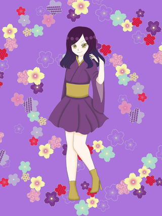 和髪色　茄子紺