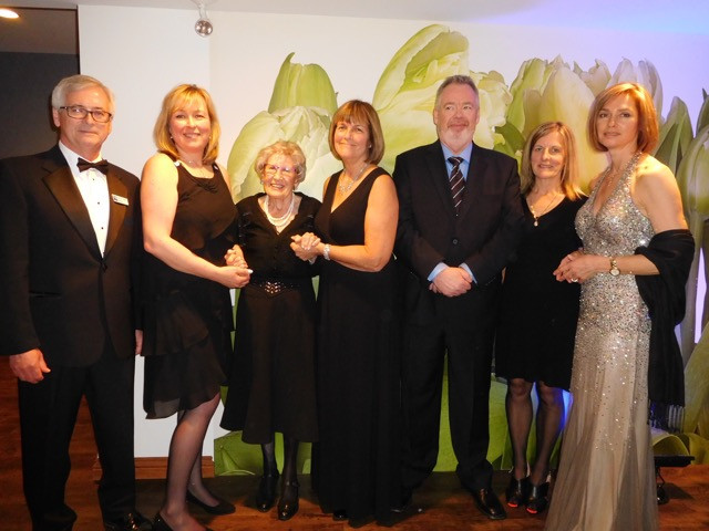 PHOTO BY JAMES PARRY Having a ball at the gala were Nova Hudson president Peter Lang, Wanda McElheron, Maxine Bredt, Judy Tellier, Ted Bird, Betty Swennen, and Brenda Lapierre.