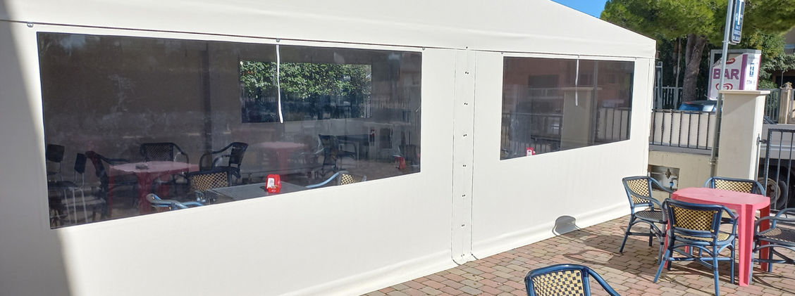 chiusure in pvc per locali commerciali, privati e attività, telonificio in molise, grossista di tessuti in molise
