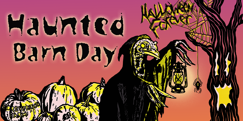 Haunted barn day banner