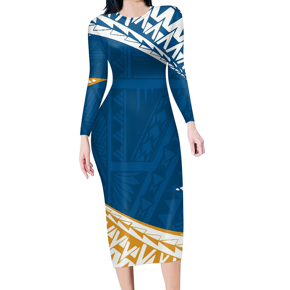 Thumbnail: Maxi Dresses Polynesian Tribal Print
