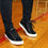 Thumbnail: Retro Black/White Canvas Sneakers Unisex Size - Cushioned Insole