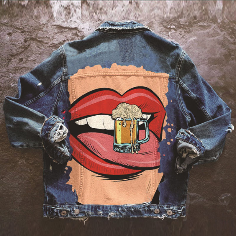 Thumbnail: Cartoon Print Jeans Jacket