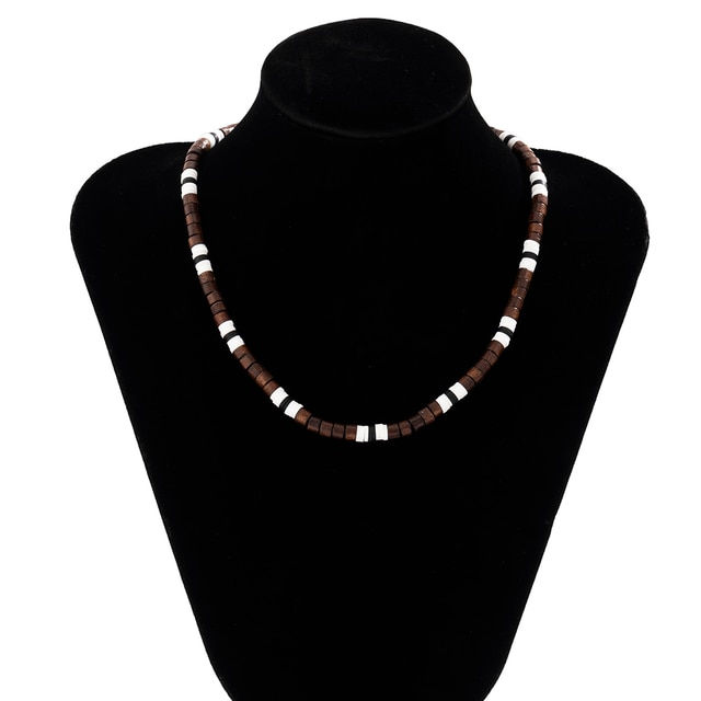 Thumbnail: White, Black Color Soft Clay Beads Choker