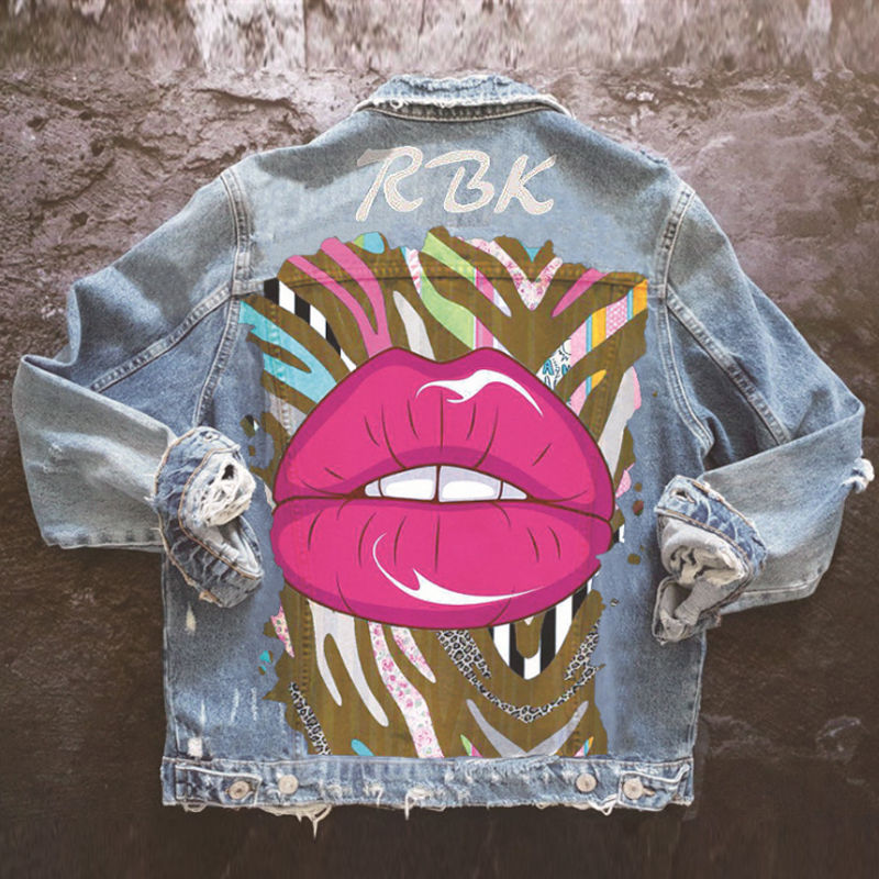 Thumbnail: Cartoon Print Jeans Jacket