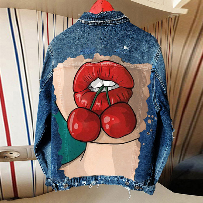 Thumbnail: Cartoon Print Jeans Jacket