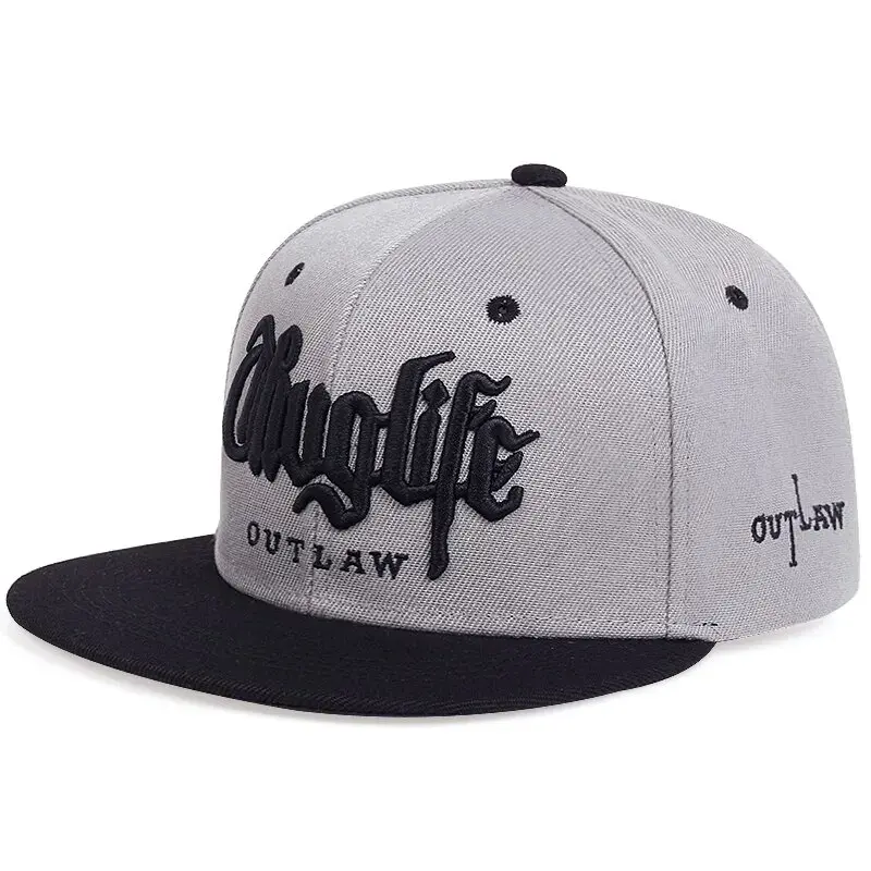 Thumbnail: Thug Life Embroidery Snapback Casual Bone Adjustable