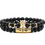 Thumbnail: Classic Black Natural Glass Stone Bracelet