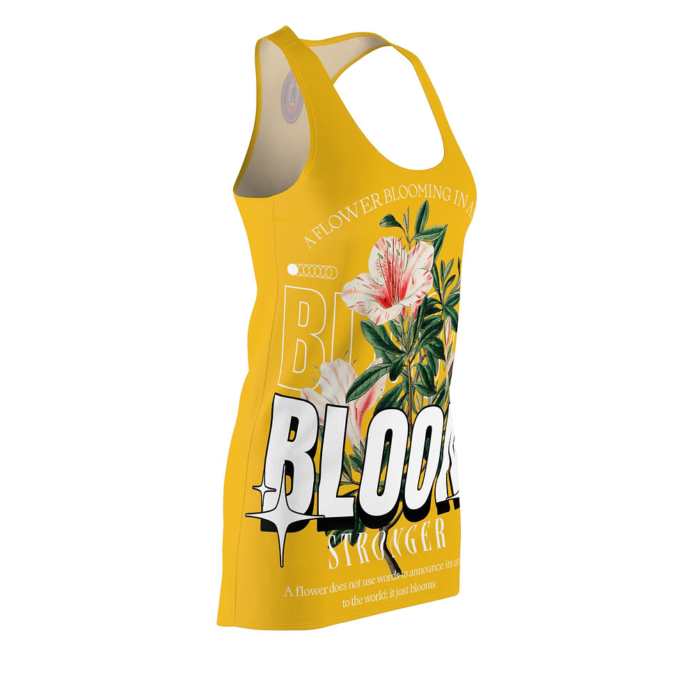 Thumbnail: Bloom Stronger Racerback Dress - Floral Empowerment for Women