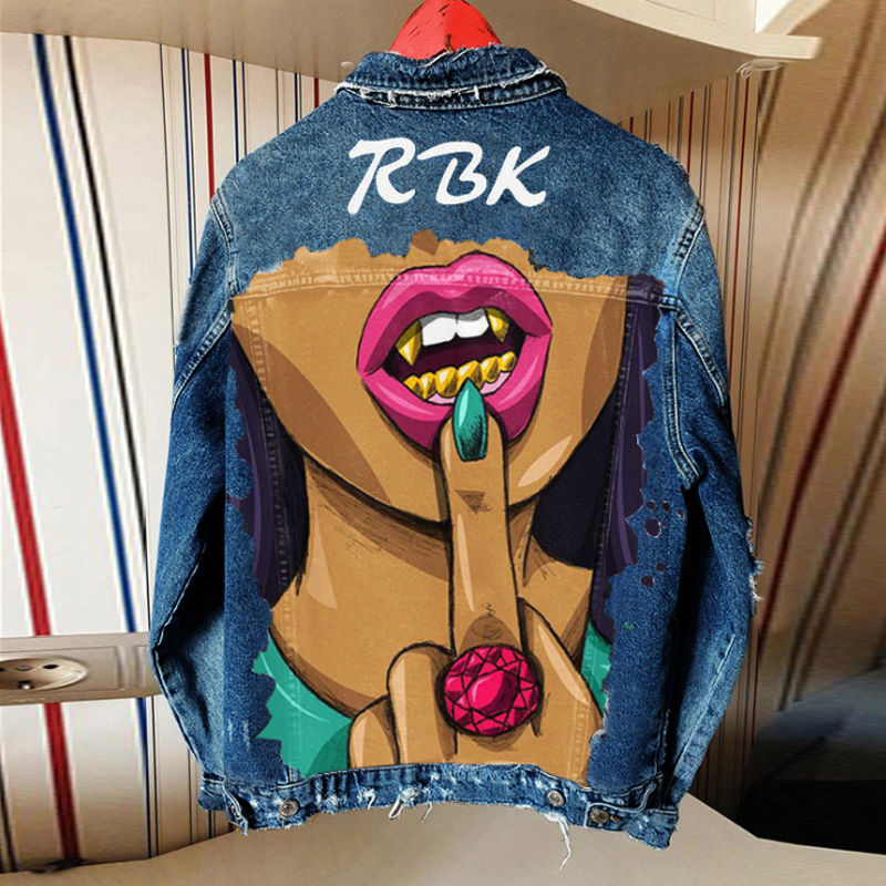 Thumbnail: Cartoon Print Jeans Jacket