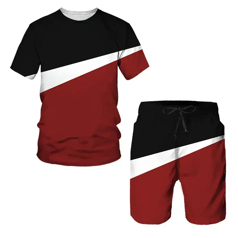 Thumbnail: Men's Gym Short Set Black/Red