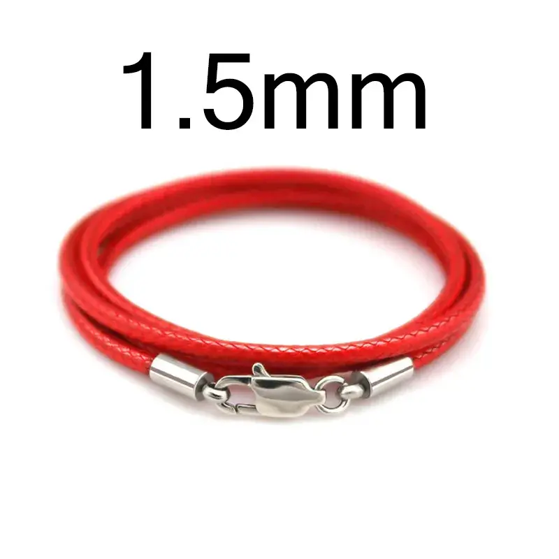 Thumbnail: Leather Necklace Rope Leather Stainless Steel Lobster Clasp Connector