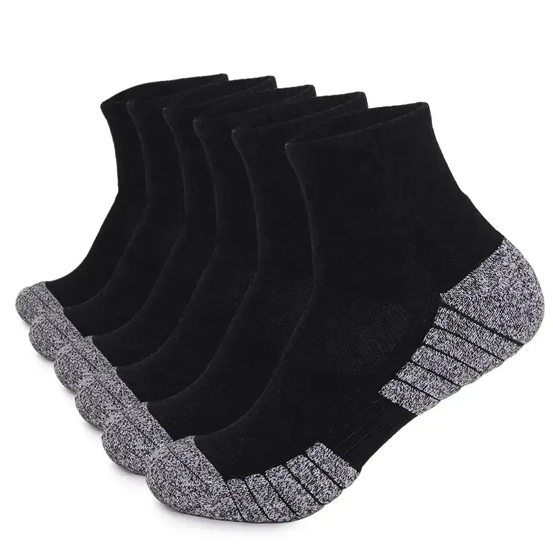 Thumbnail: 6 Pairs Terry Cushioned Athletic Socks