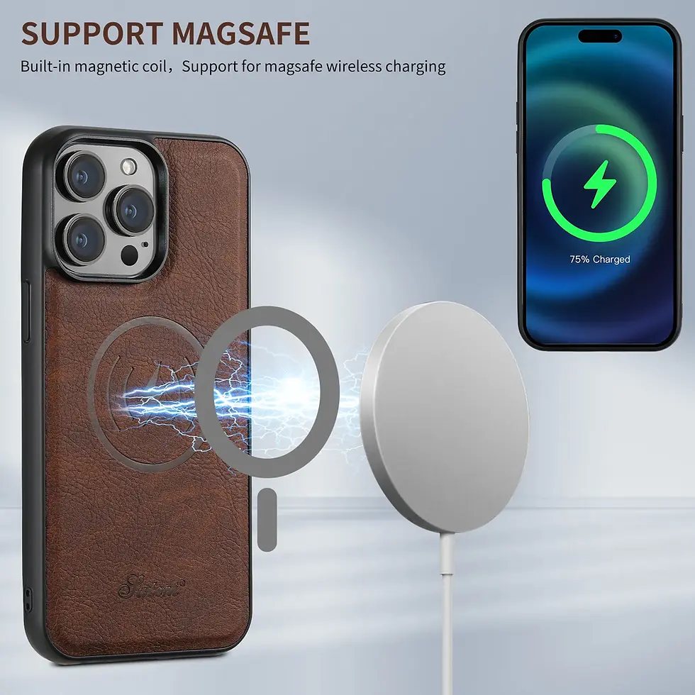 Thumbnail: Magnetic Card Holder Leather Phone Case for iPhone Pro Max Samsung