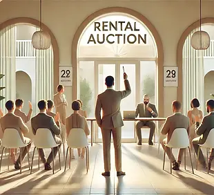 DALL·E 2025-08-28 12.31.53 - A modern, minimalistic digital illustration of a rental aucti