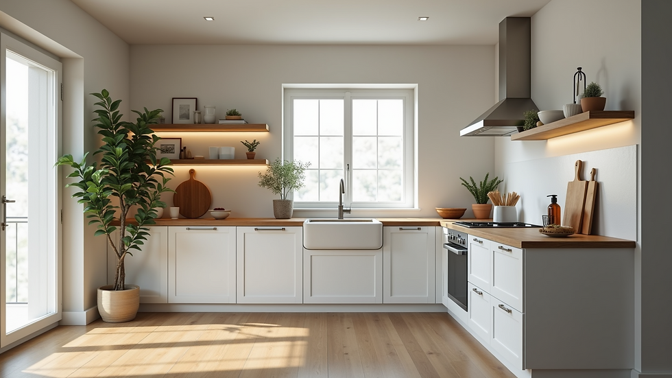 Eye-level view of a beautifully remodeled kitchen with modern appliances