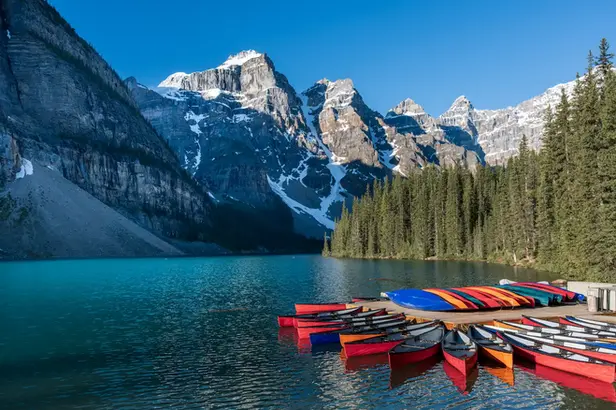 Canoe dock at Moraine Lake