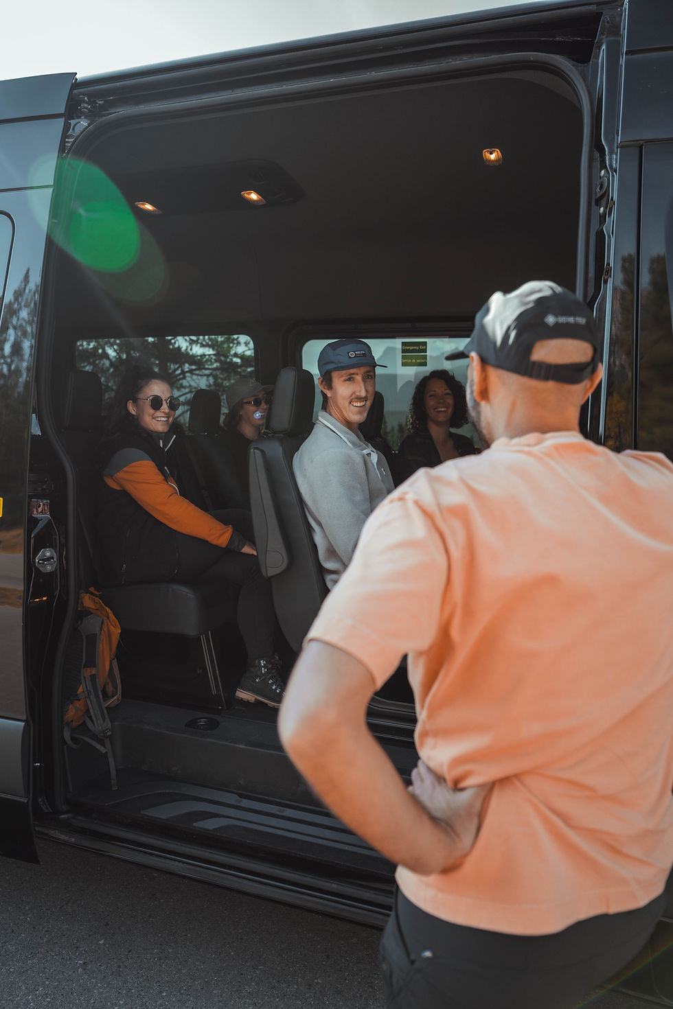 The Mountain Explorer Co. Guide talking his guests.