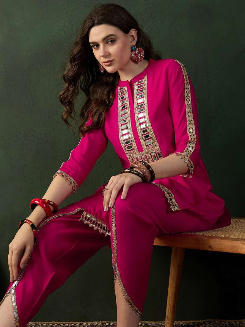 Thumbnail: Short Kurti With Dhoti Pants 