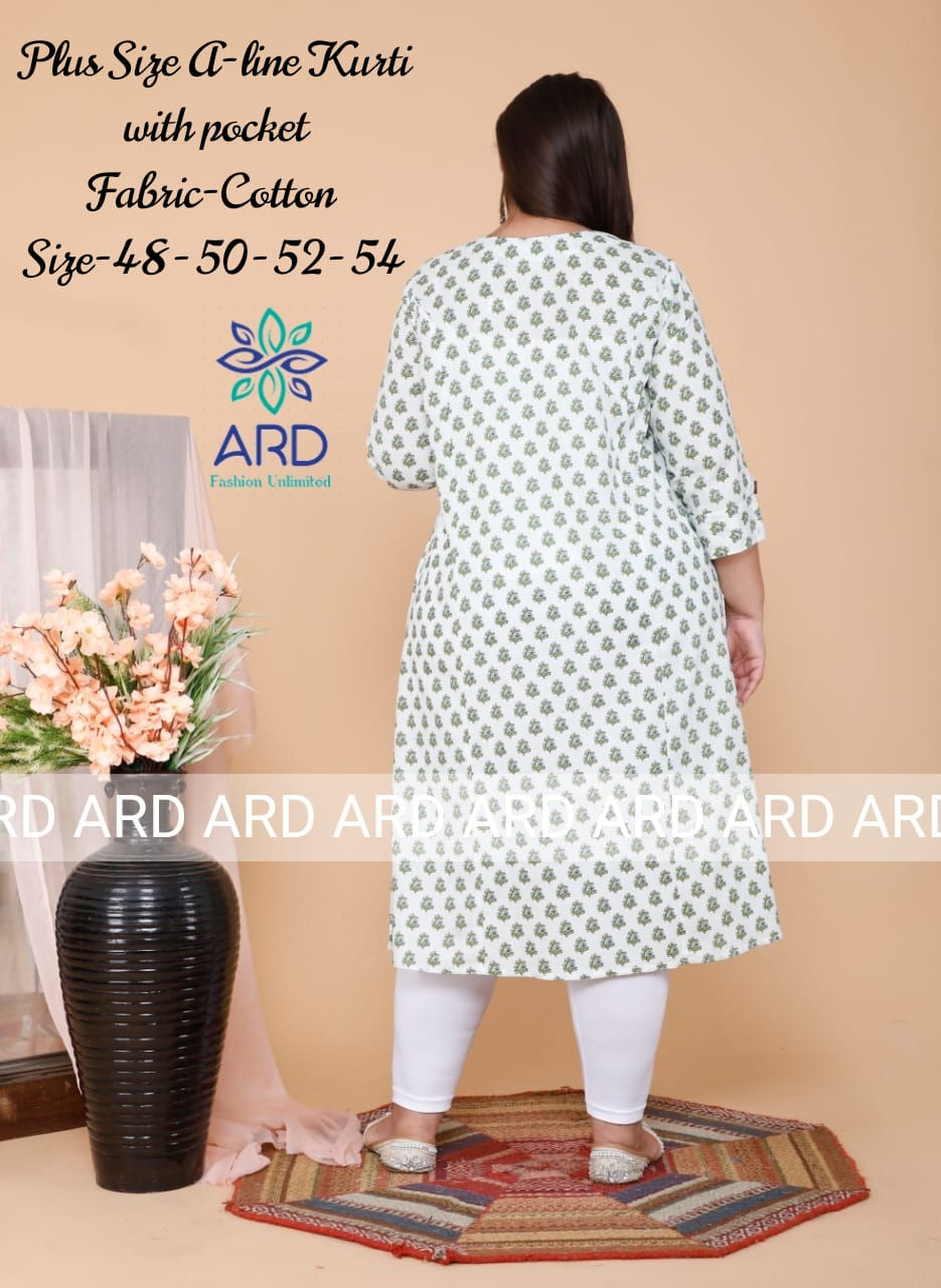 Thumbnail: A-line plus size Kurti with pocket best for curvy women