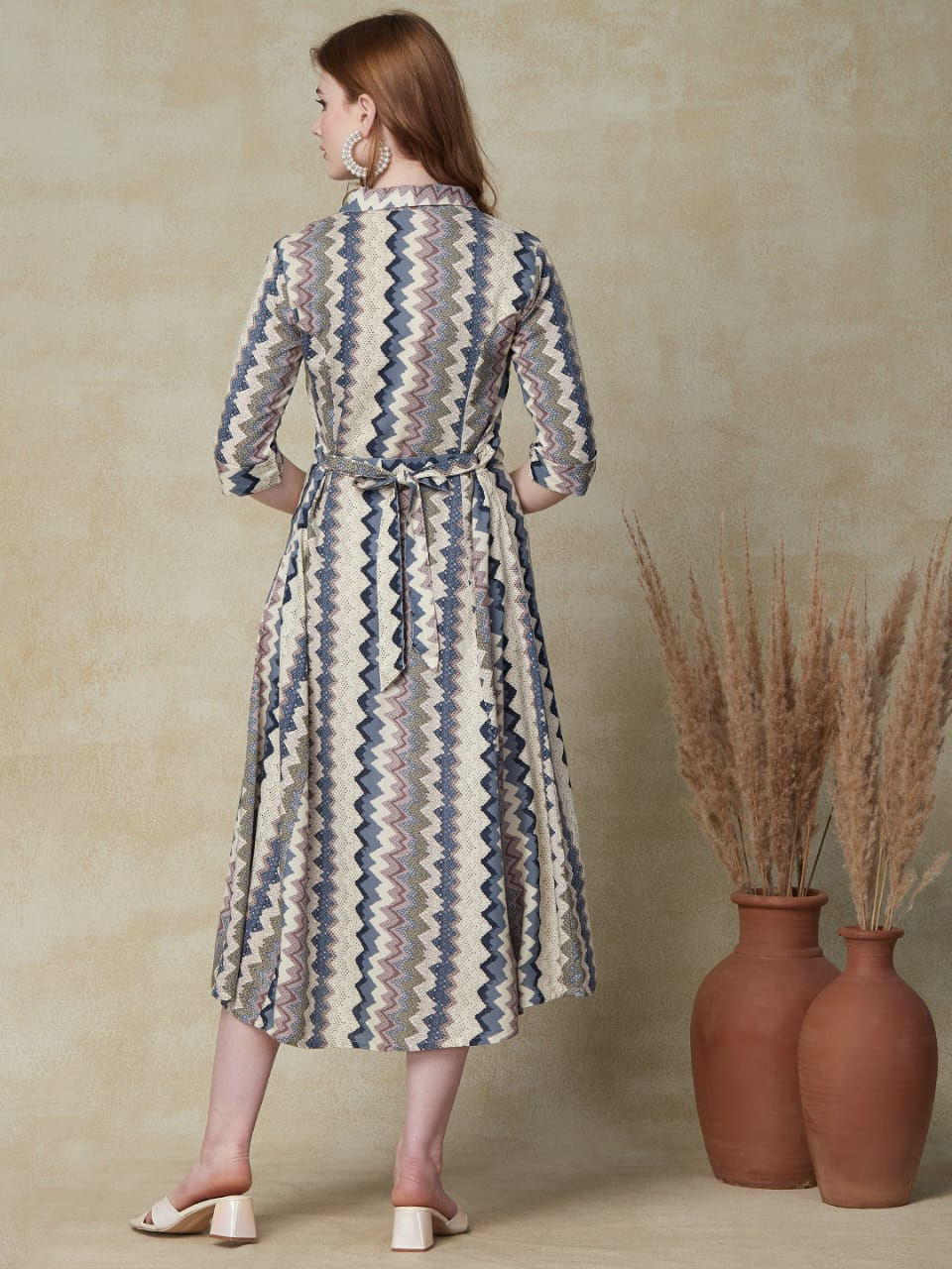 Thumbnail: Midi dress with belt