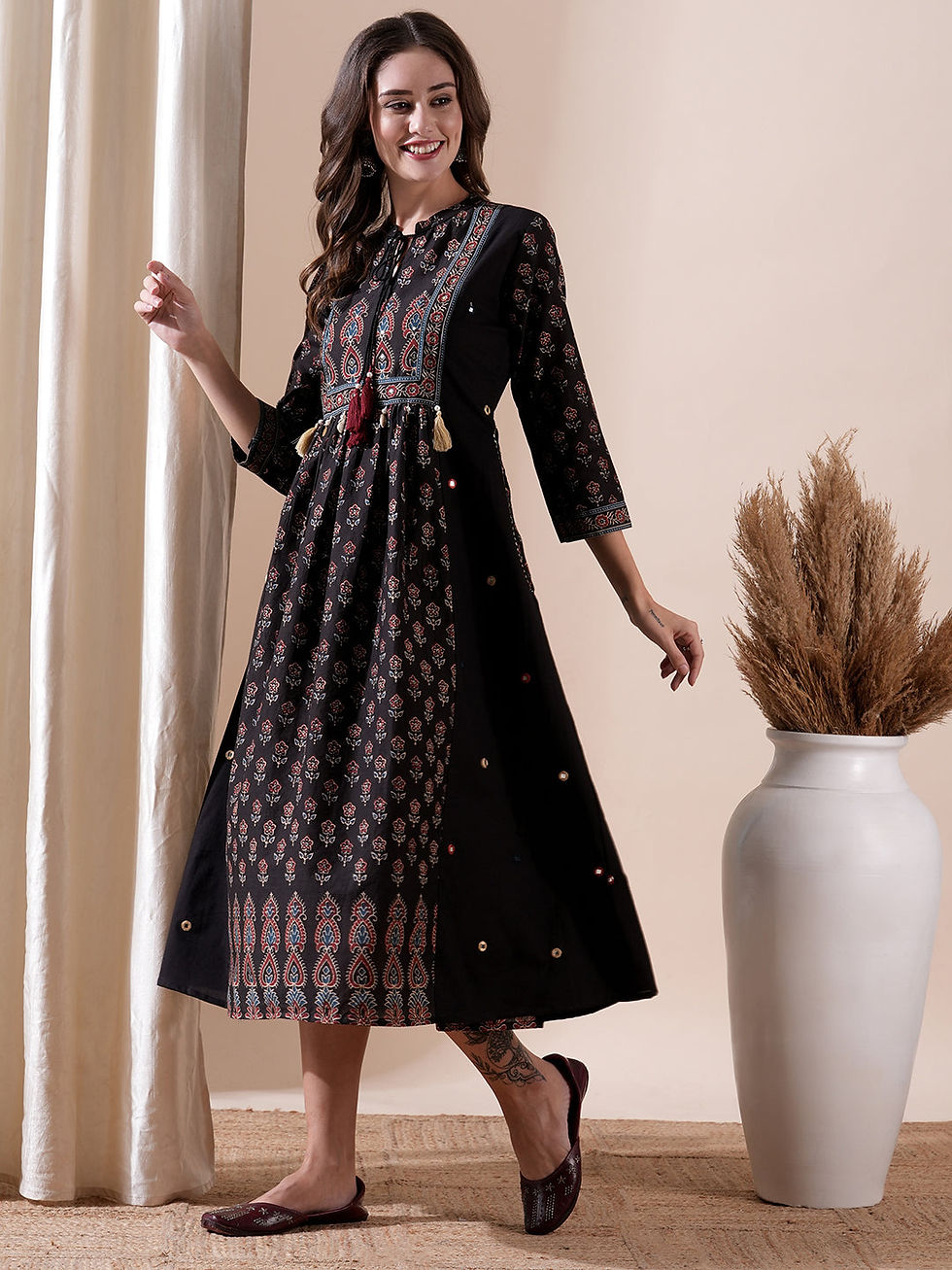 Thumbnail: Black indowestern fusion dress
