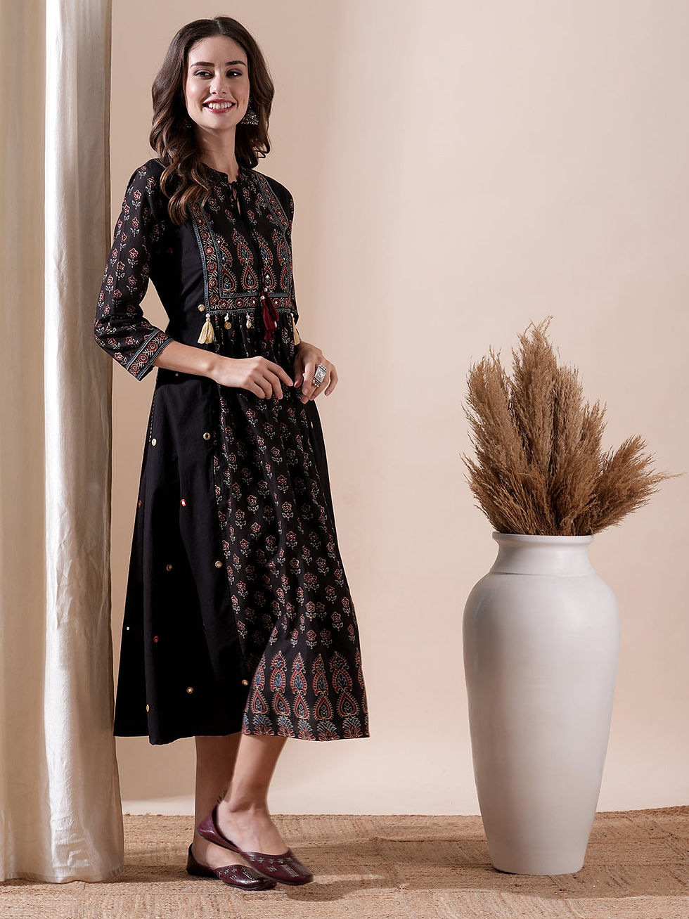 Thumbnail: Black indowestern fusion dress