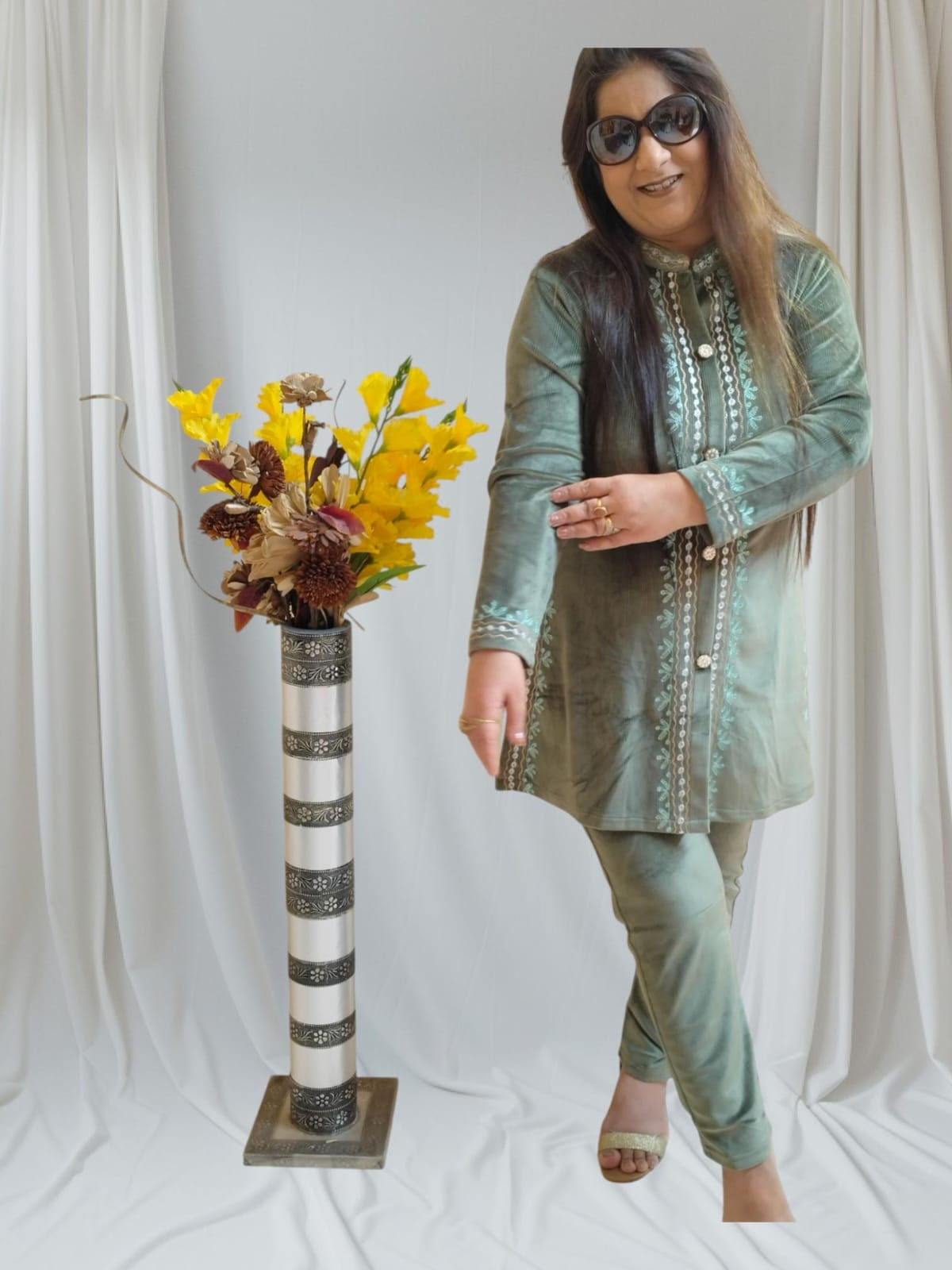 Embroidered Woolen Co Ord Set 