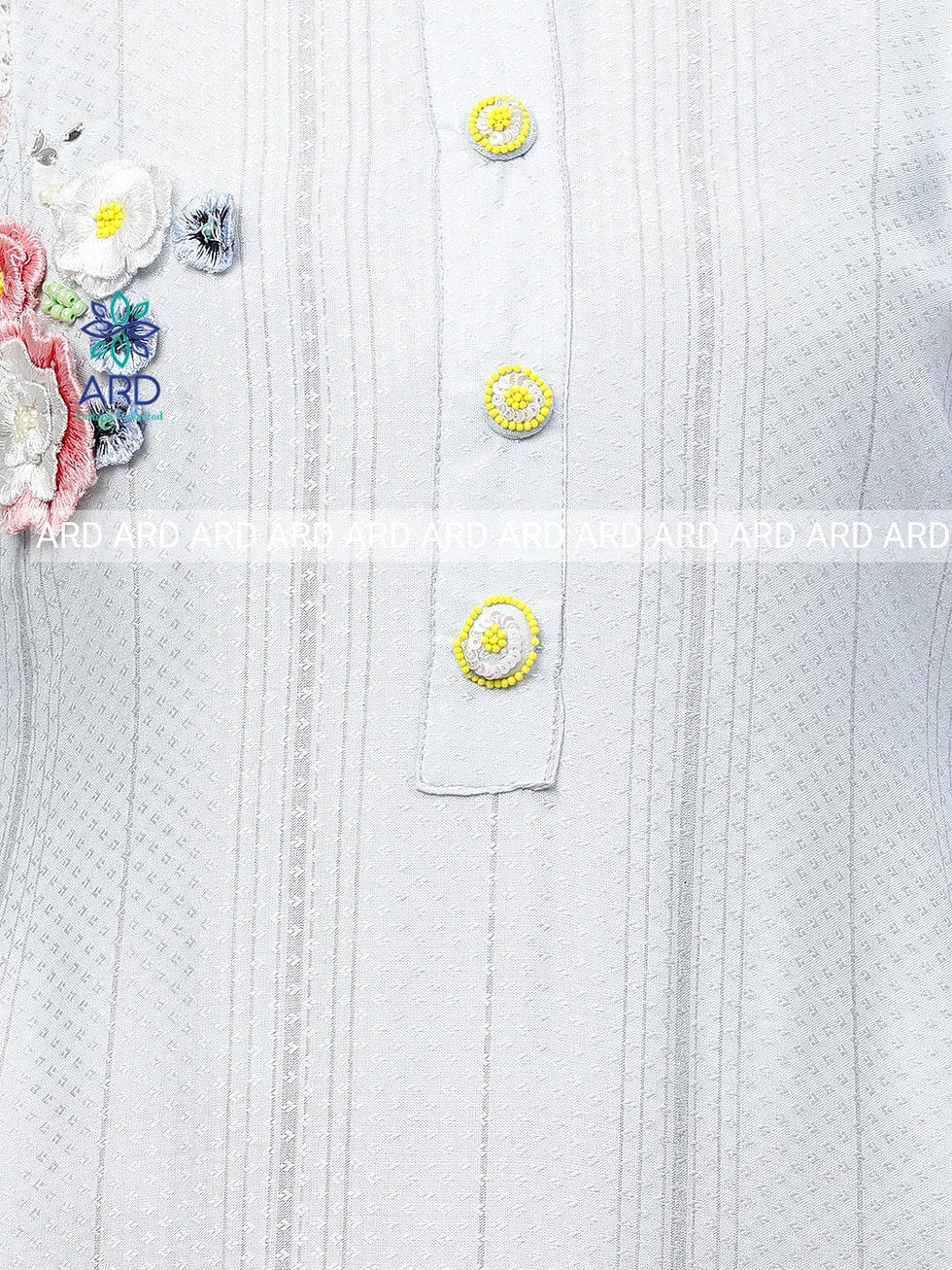 Thumbnail: Hand Embroidered kurta with buttons