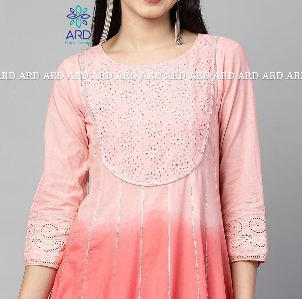Thumbnail: Cutwork Embroidered Ombre Maxi Dress - Peach


