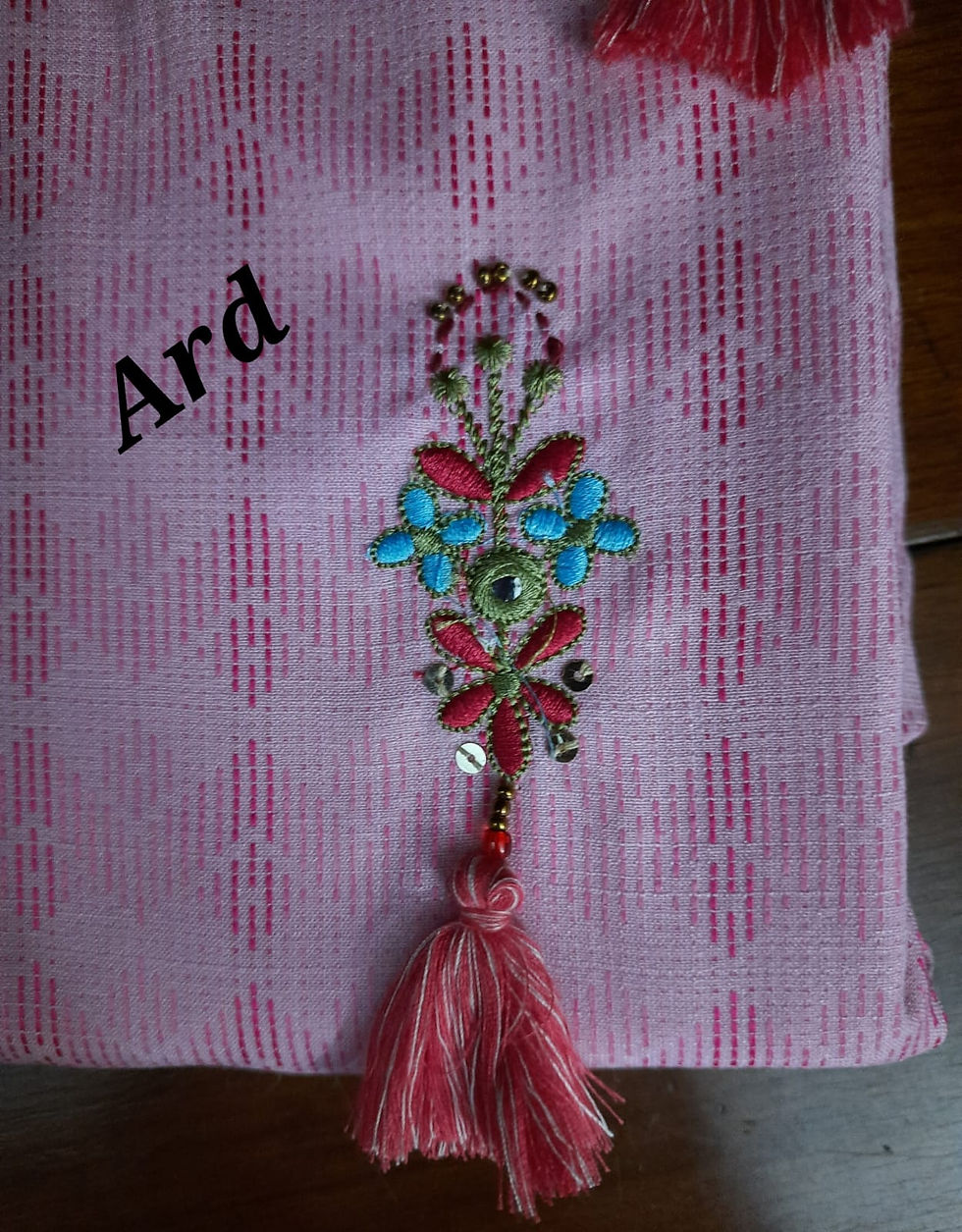 Thumbnail: Floral ,Embroidery Pink kurta