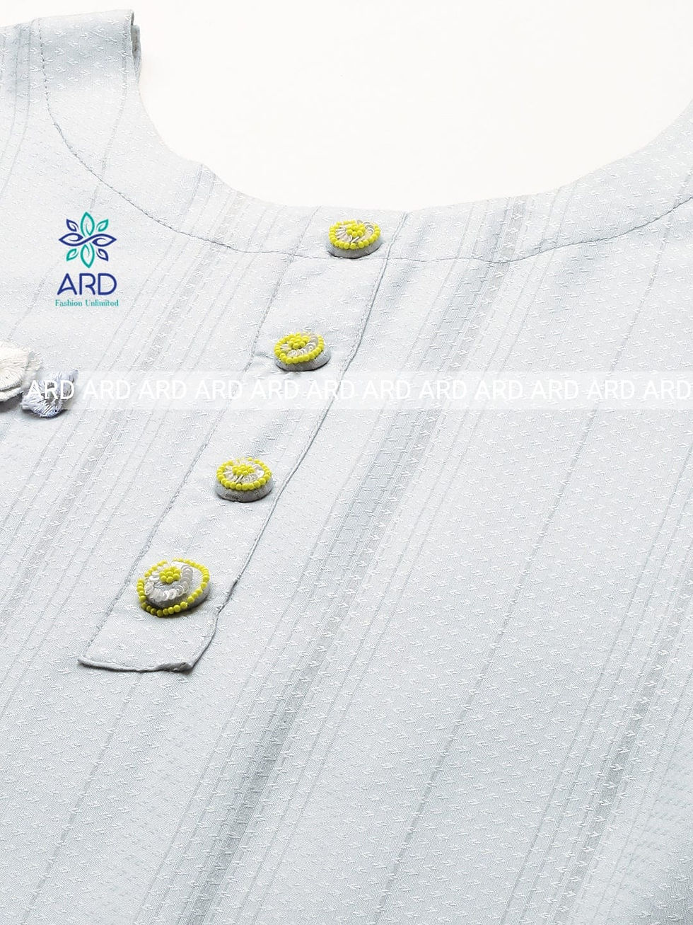 Thumbnail: Hand Embroidered kurta with buttons