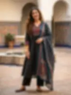 Ajrakh print Anarkali suit readymade for women