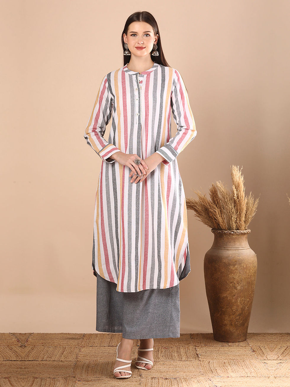 Thumbnail: A Line Flared Kurta With Palazzo 