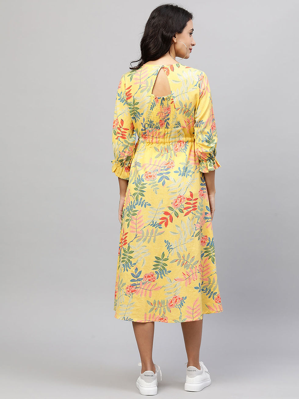Thumbnail: Yellow Printed Cotton Dress