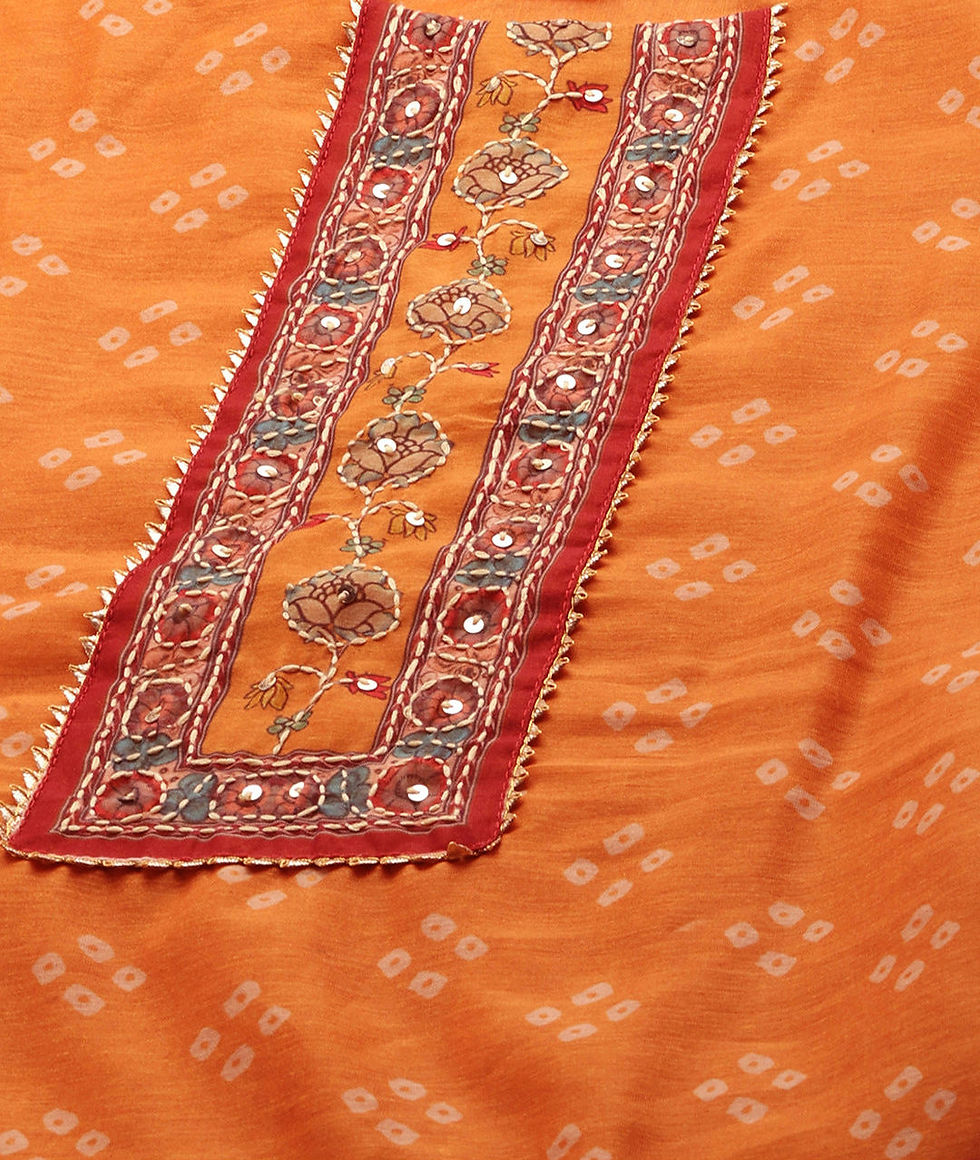 Thumbnail: Chanderi Suit With Kanta Dupatta