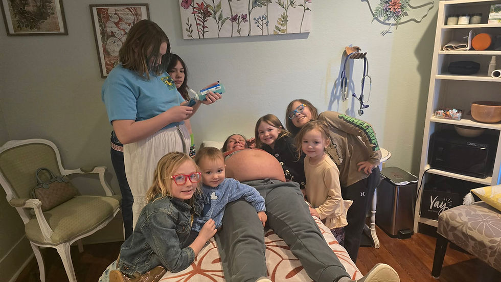 All hands on deck to check baby's position and find heart tones!