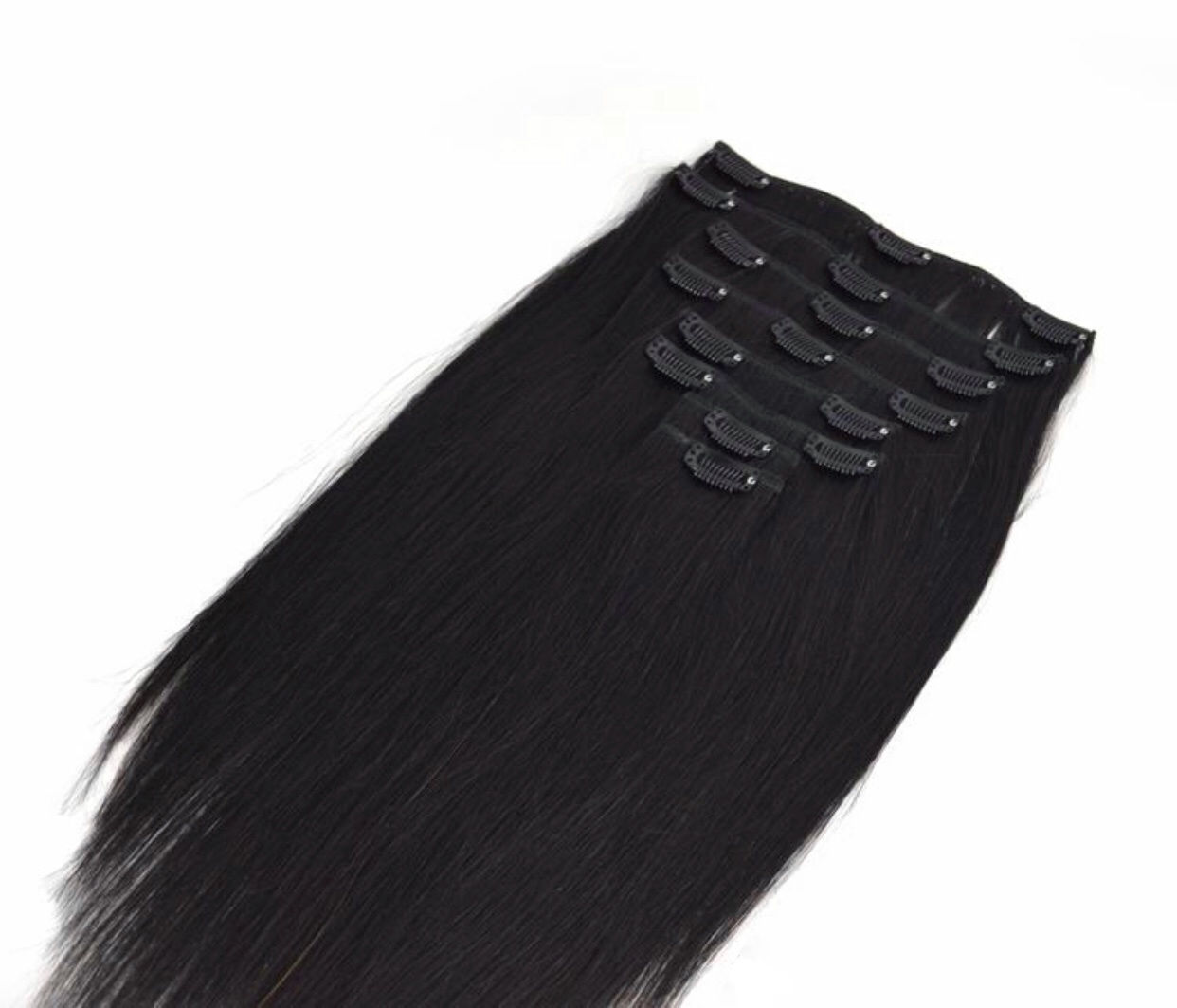 Natural Straight Clip Ins 100 grams