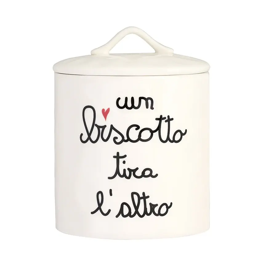 Barattolo Biscotti Biscottiera decoro Un Biscotto Tira L'Altro