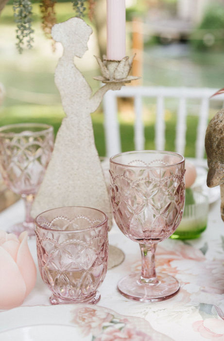 Miniatura: Bicchiere rosa in vetro set da 6 bicchieri Fiorirà