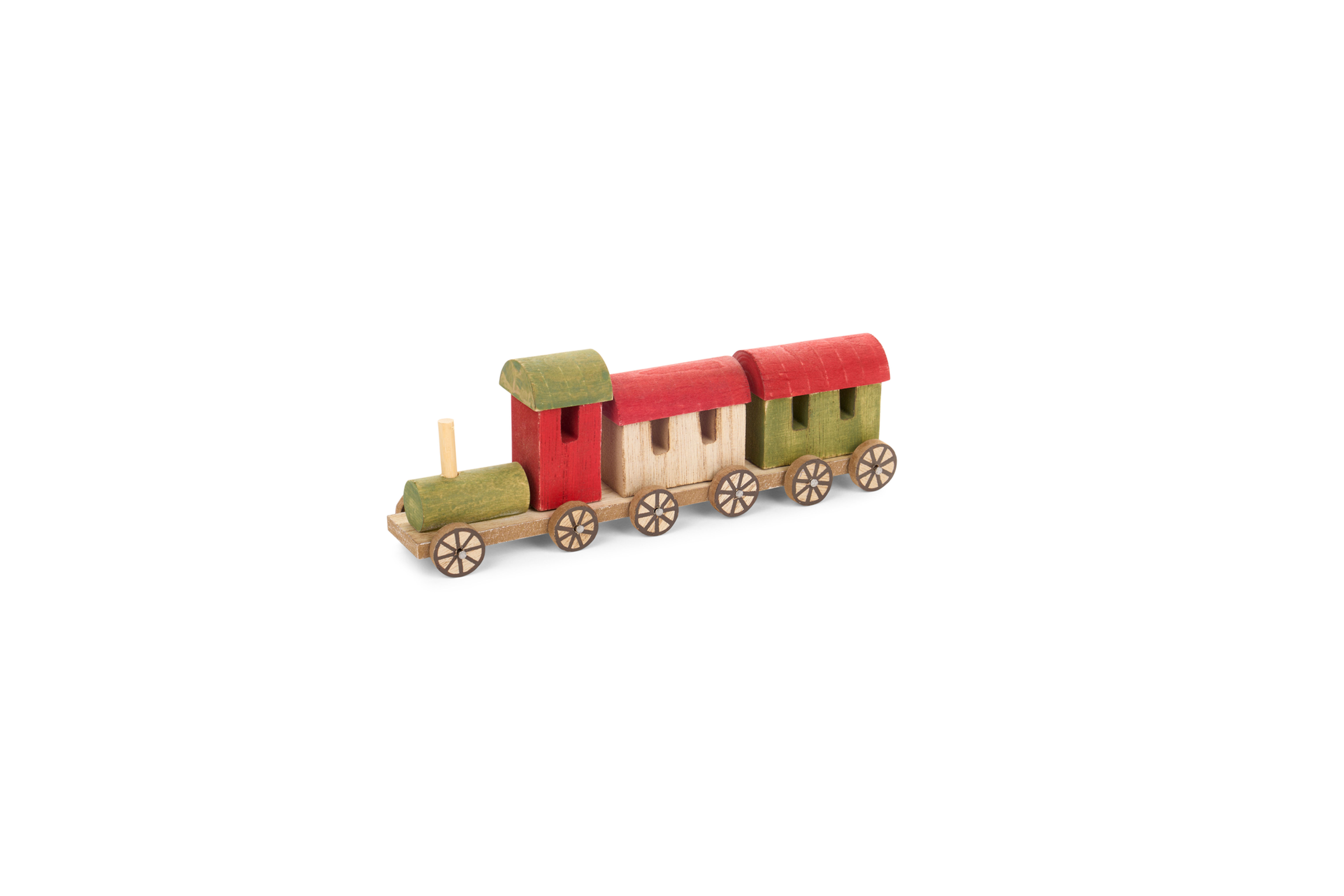 Treno in legno con due vagoni