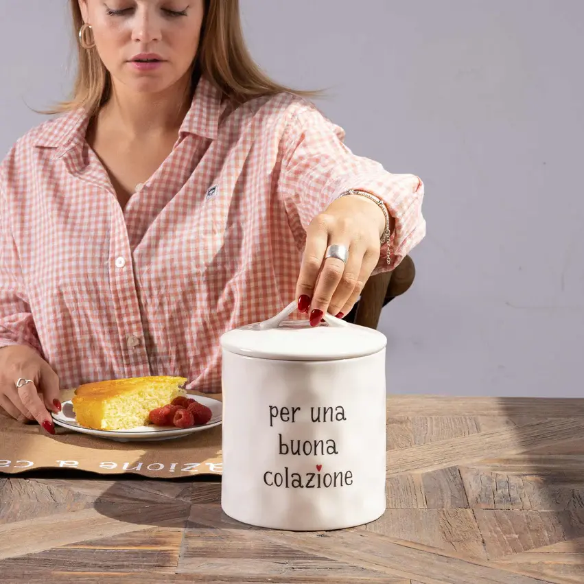 Barattolo Per Una Buona Colazione con cuore rosso