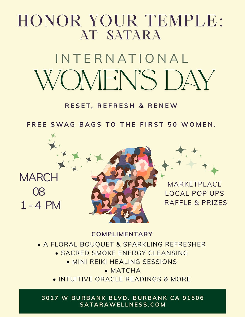 Honor Your Temple: Come Be Held at SATARA for International Women's Day!
