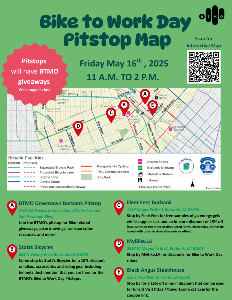 Bike to Work Day Pitstop Map ~ Brought to you by BTMO